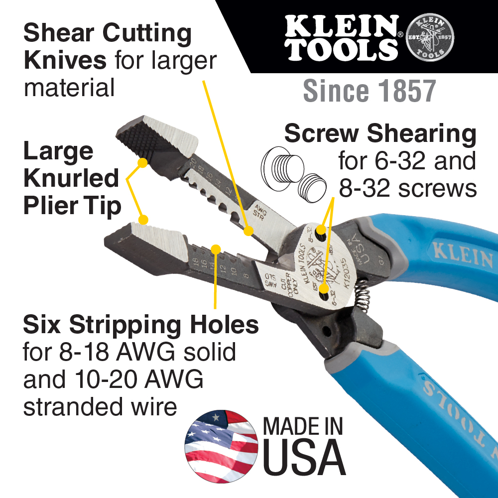 Klein-Kurve Heavy-Duty Wire Stripper 8-20 AWG from GME Supply