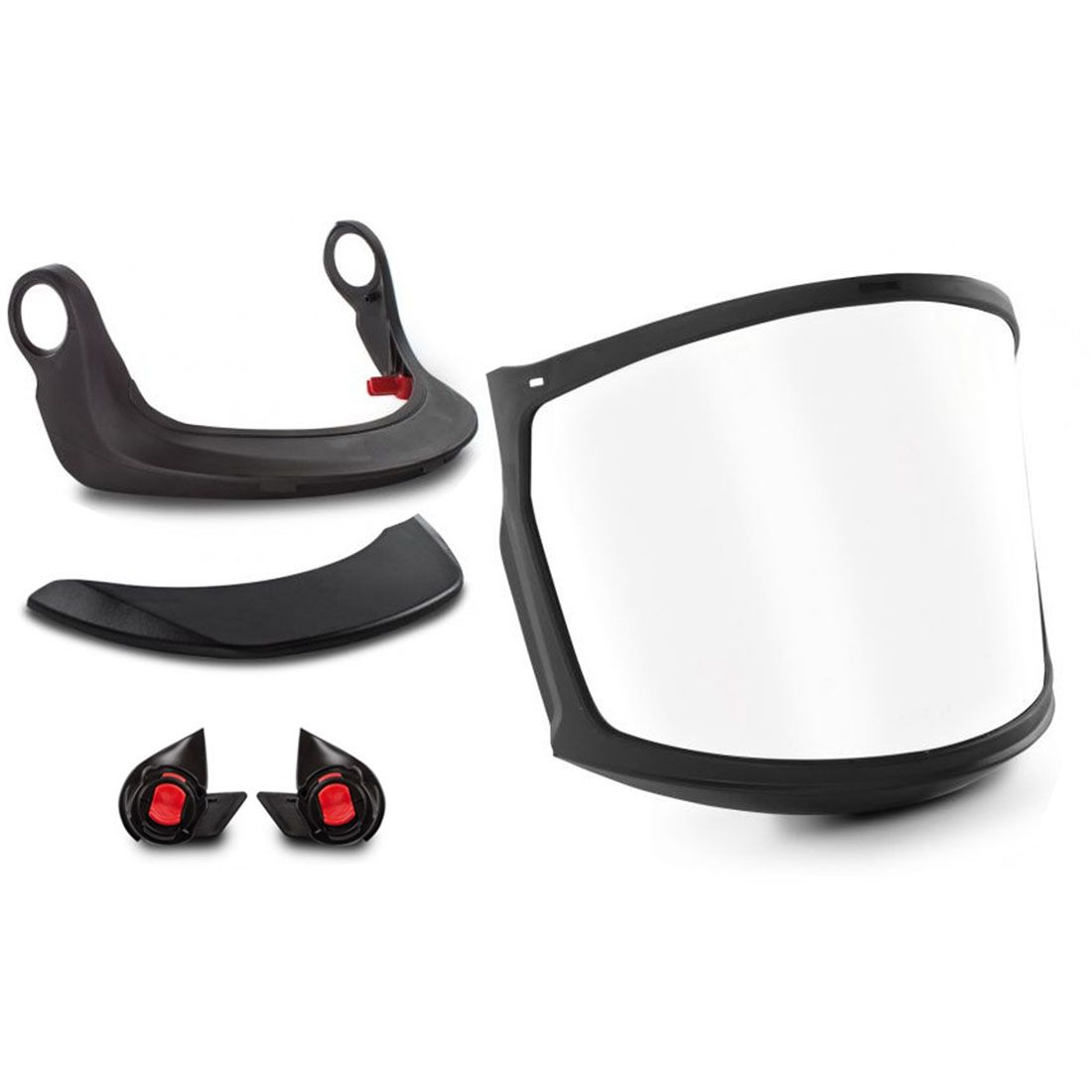 Kask Zen FF Full Face Visor Kit with Brim - Clear, Smoke, & Metal Mesh from GME Supply