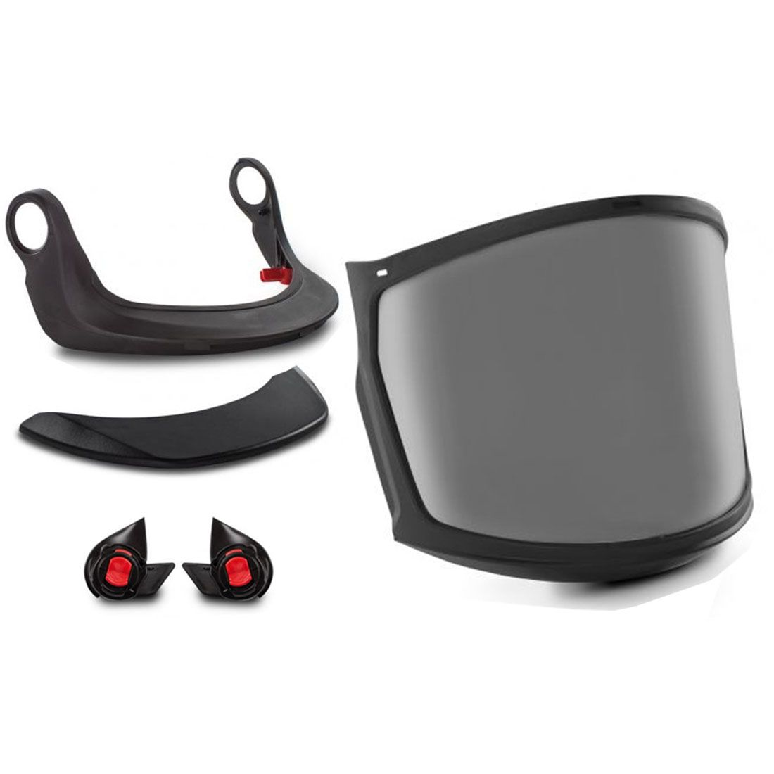 Kask Zen FF Full Face Visor Kit with Brim - Clear, Smoke, & Metal Mesh from GME Supply