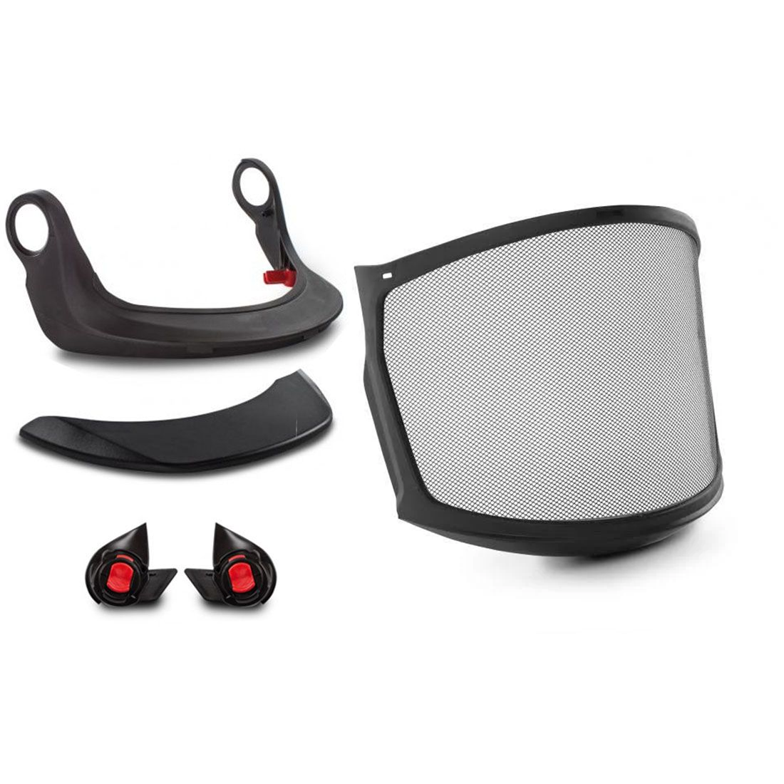 Kask Zen FF Full Face Visor Kit with Brim - Clear, Smoke, & Metal Mesh from GME Supply