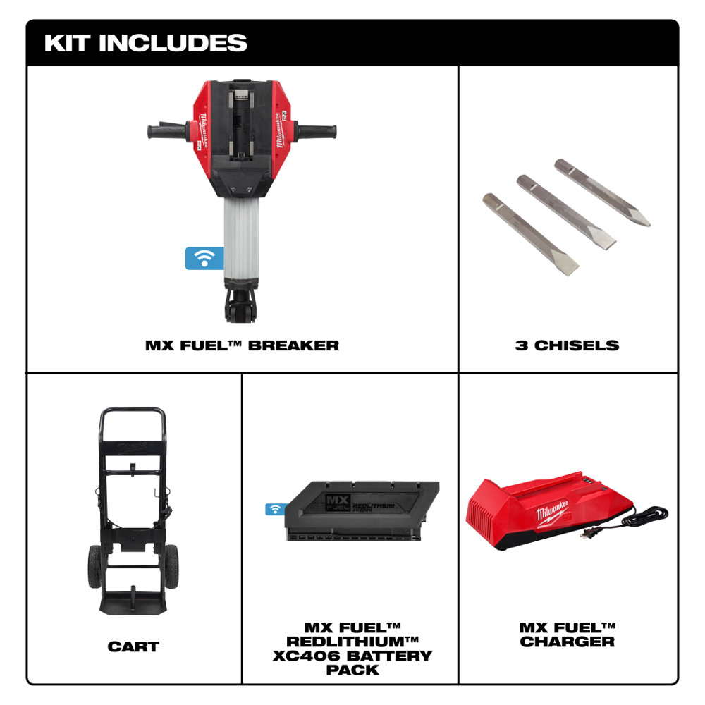Milwaukee MX FUEL Demolition Breaker Kit with Cart from GME Supply