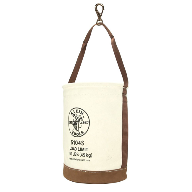Klein Tools 5104 Leather Bottom Canvas Bucket-With Swivel from GME Supply