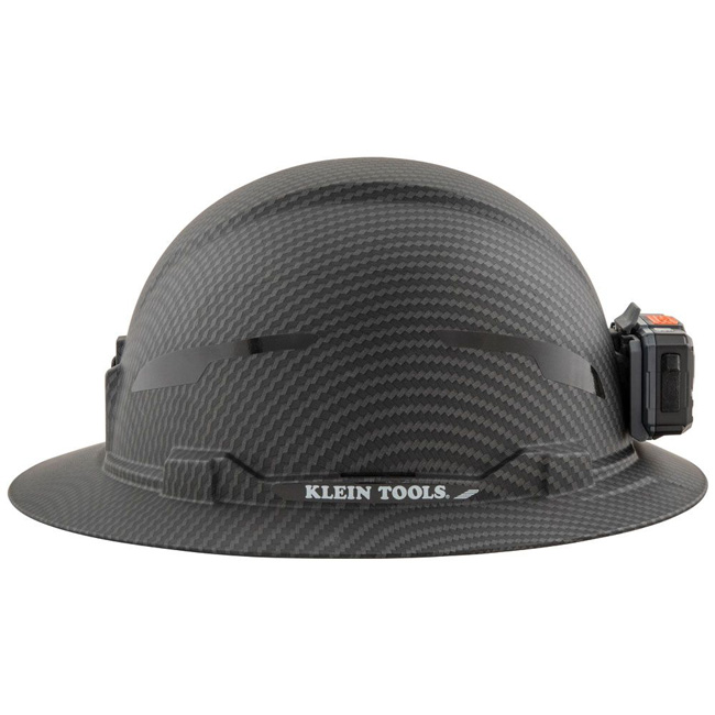 Klein Tools KARBN Non-Vented Class E Full Brim Hard Hat with Headlamp from GME Supply
