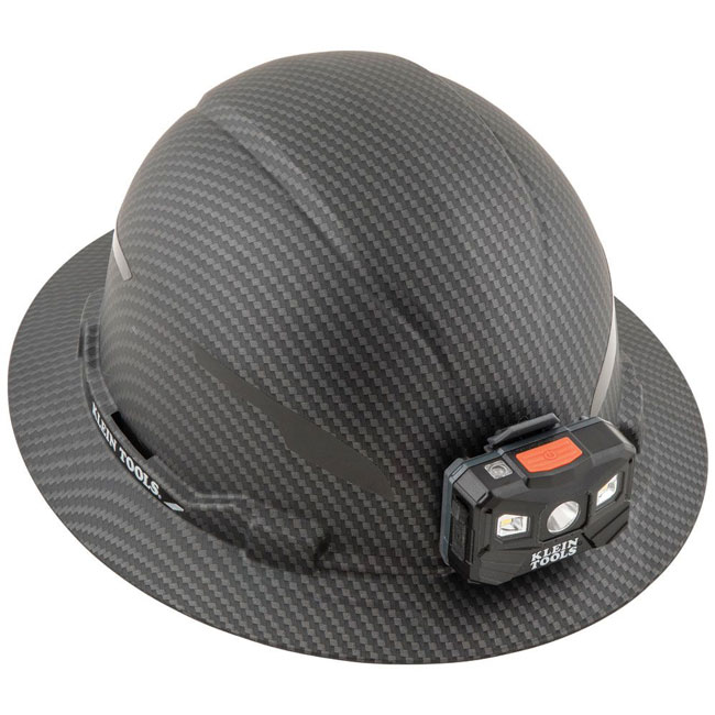 Klein Tools KARBN Non-Vented Class E Full Brim Hard Hat with Headlamp from GME Supply