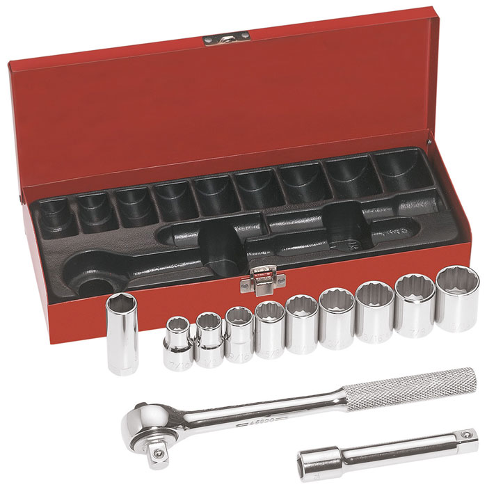 Klein Tools 1/2 Inch Drive Socket 12 Piece Wrench Set from GME Supply