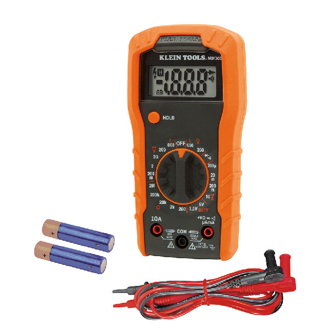 Klein Tools 600V MM300 Manual-Ranging Digital Multimeter from Columbia Safety