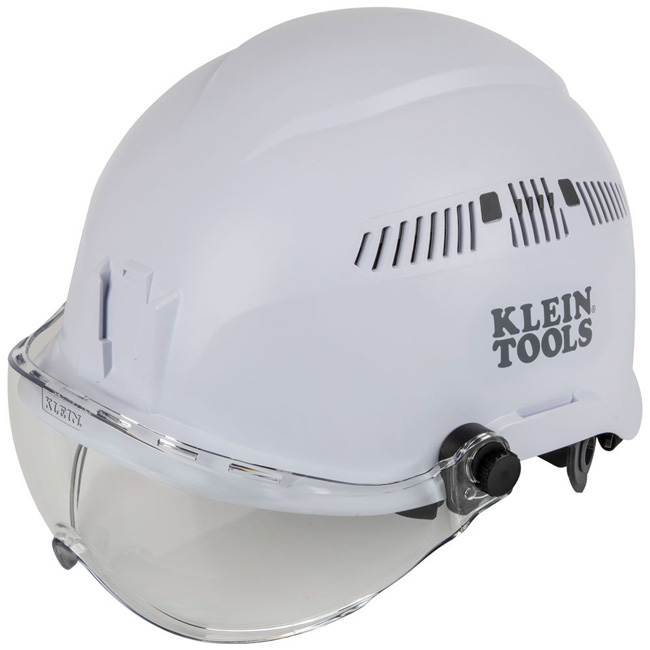 Klein Tools White Vented Helmet with Visor Kit from GME Supply