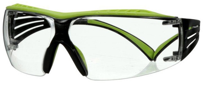 3M SecureFit 400 Series SF401XAF Safety Glasses with Green/Black Temples & Clear Anti-Fog/Anti-Scratch Lens (20 Pack) from GME Supply