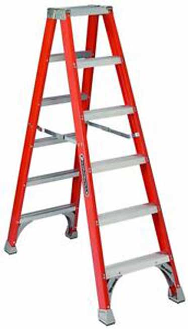 Louisville Fiberglass 6 Foot Twin Front Ladder from GME Supply
