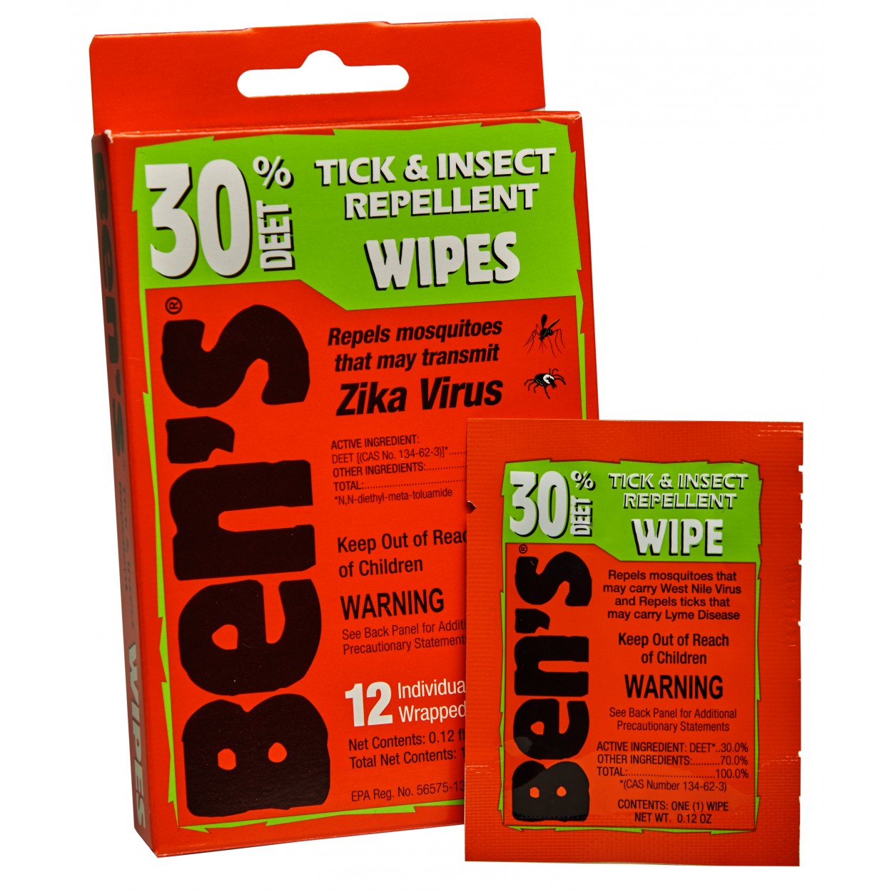 Ben's 30 Tick and Insect Repellent Wipes from Columbia Safety