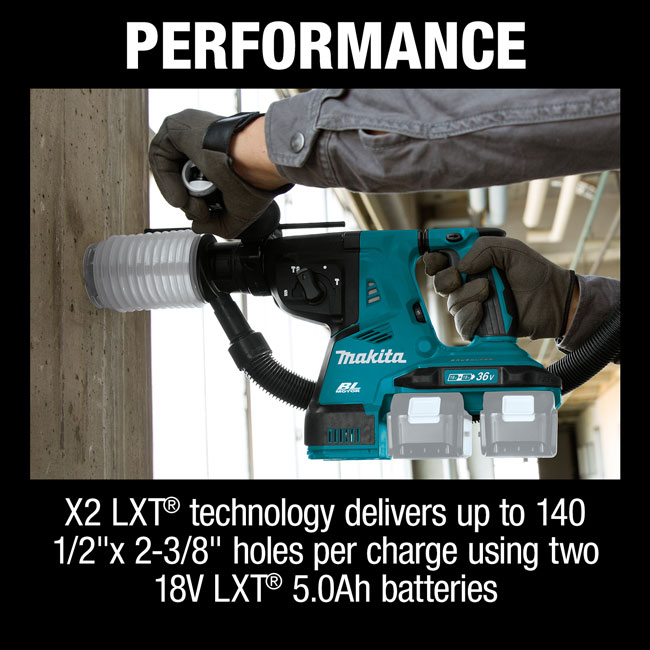Makita 36V LXT Brushless 1-1/8 Inch AVT Rotary Hammer (Bare Tool) from GME Supply