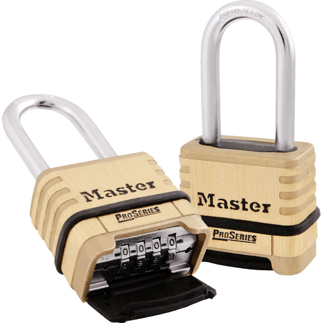 Master Lock 2-1/4 Inch (57mm) ProSeries Brass Resettable Combination Padlock with 1-1/16 Inch (53mm) Round Shackle from GME Supply