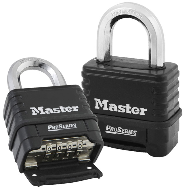 Master Lock 2-1/4 Inch (57mm) ProSeries Zinc Die-Cast Resettable Combination Padlock (Black) from GME Supply