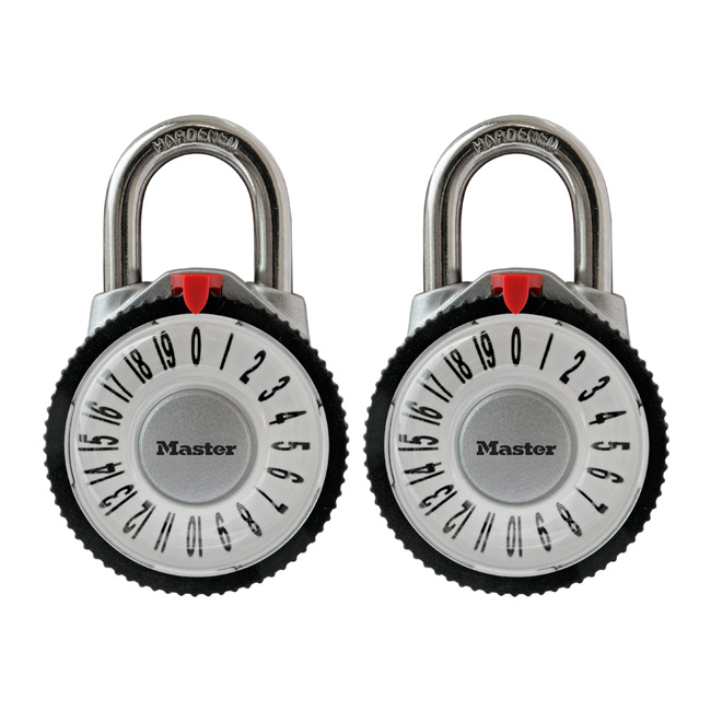 Master Lock 2-1/8 Inch (54mm) Magnification Combination Dial Padlock (2 Pack) from GME Supply
