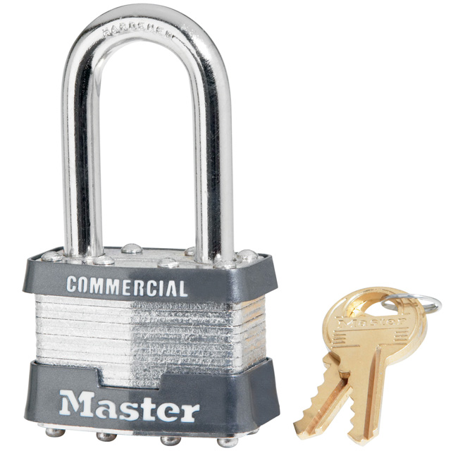 Master Lock 1-3/4 Inch (44mm) Laminated Steel Pin Tumbler Padlock with 1-1/2 Inch (38mm) Shackle (Keyed Alike) from GME Supply