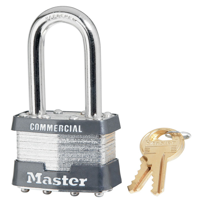 Master Lock 1-3/4 Inch (44mm) Laminated Steel Pin Tumbler Padlock with 1-1/2 Inch (38mm) Shackle from GME Supply
