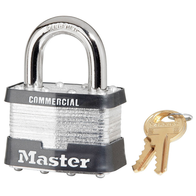 Master Lock 1-9/16 Inch (40mm) Laminated Brass Pin Tumbler Padlock from GME Supply