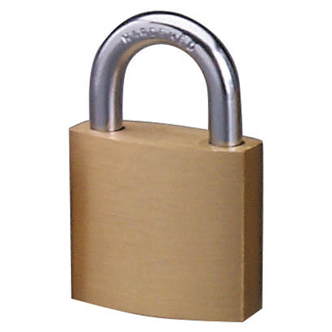 Master Lock 1-1/8 Inch (29mm) Brass V-Line Padlock (Keyed Alike) from GME Supply