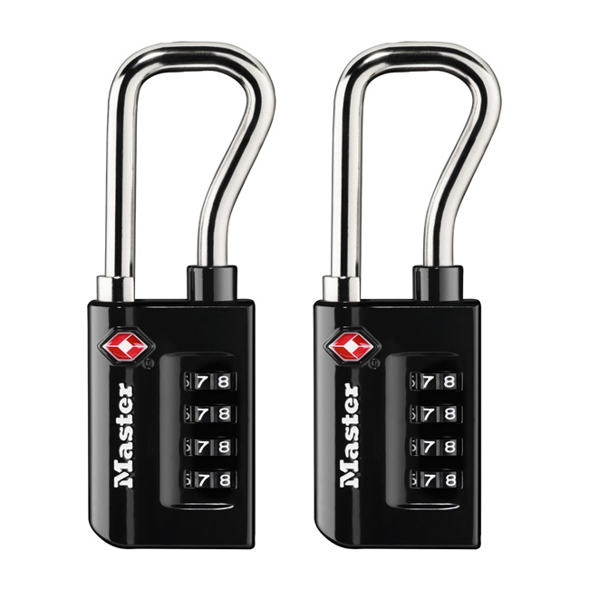 Master Lock 1-5/16 Inch (35mm) Resettable Numeric Combination TSA-Accepted Luggage Lock with Extended Reach Shackle (2 Pack) from GME Supply