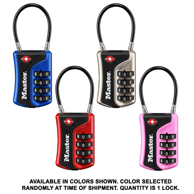 Master Lock 1-3/8 Inch (36mm) Set Your Own Numeric Combination TSA-Accepted Luggage Lock with Flexible Shackle from GME Supply