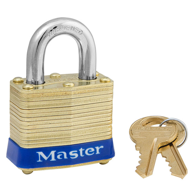Master Lock 1-9/16 Inch (40mm) Laminated Brass Pin Tumbler Padlock-No.4KA from GME Supply