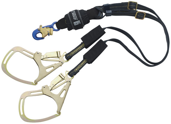 3M DBI Sala Force 2 Arc Flash Adjustable Shock Absorbing Twin Leg Lanyard with Saflok Tower Hooks from GME Supply