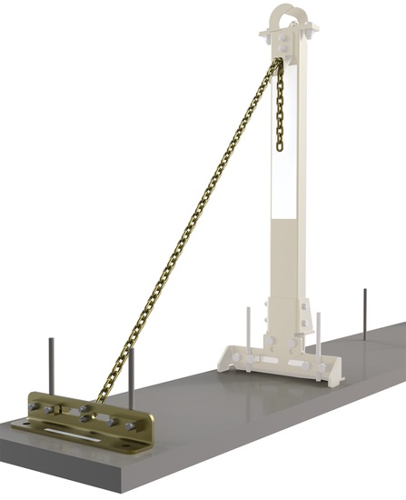 DBI SecuraSpan Rebar/Shear Stud Horizontal Lifeline Stanchion w/ Base from GME Supply