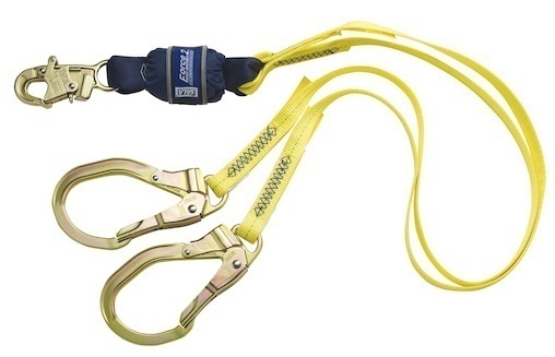 3M DBI Sala Force2 Shock Absorbing Twin Lanyard with Steel Rebar Hooks from GME Supply