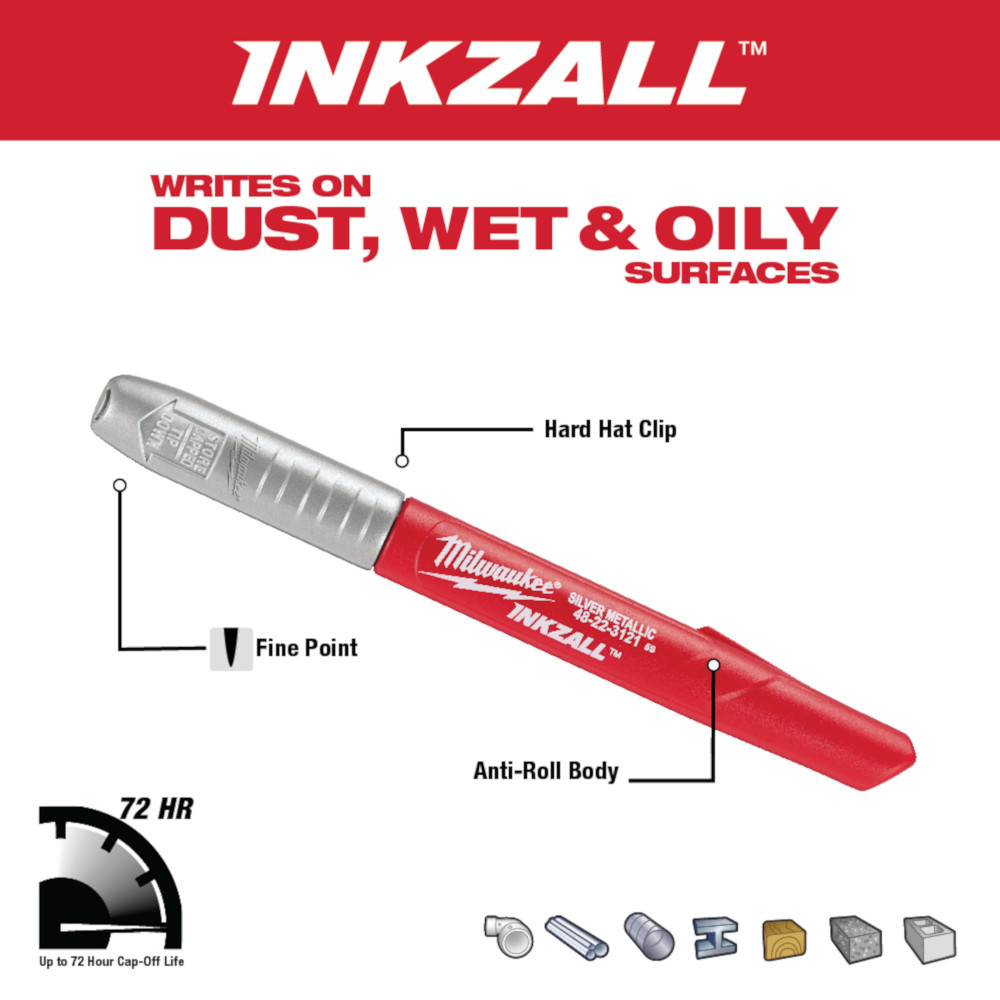 Milwaukee INKZALL Silver/Gold Fine Point Metallic Markers (2-Pack) from GME Supply