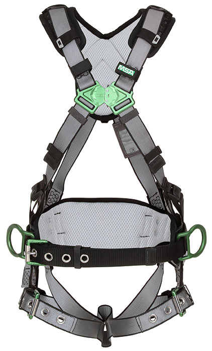 MSA V-FIT Construction Harness Back & Hip D-Rings, TB Leg Straps from GME Supply