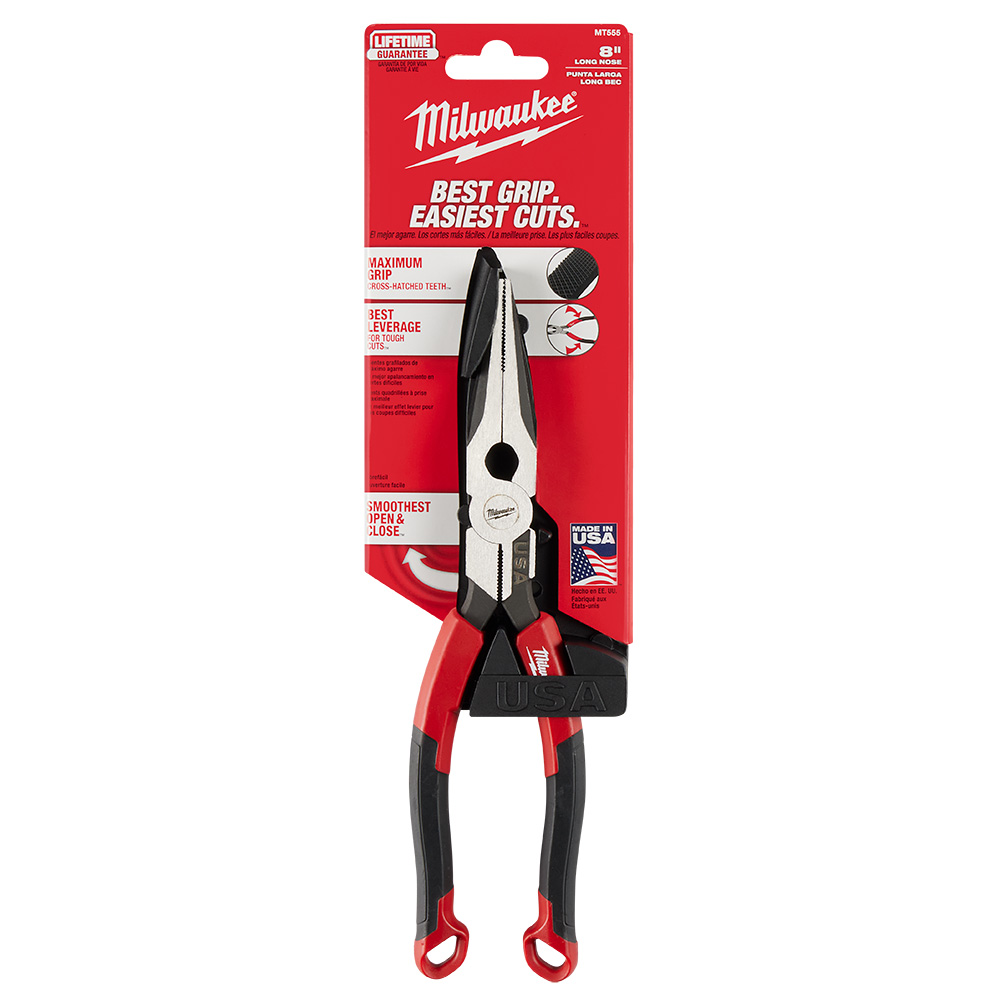 Milwaukee 8-Inch Long Nose Comfort Grip Pliers from Columbia Safety