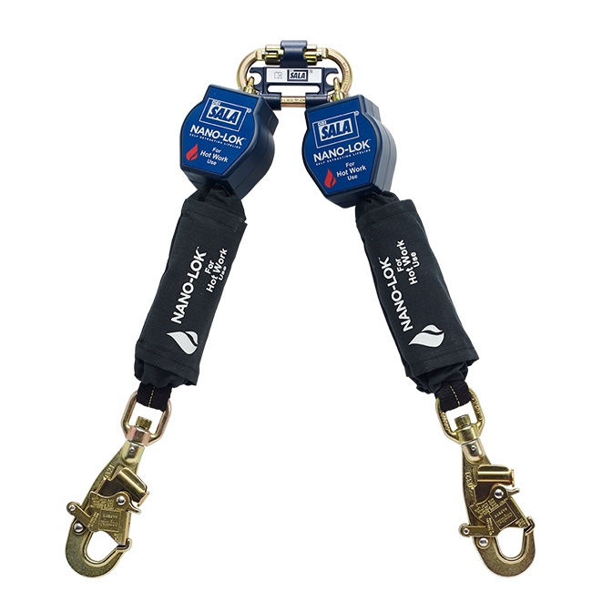3M DBI Sala Nano Lok Twin-Leg Quick Connect Hot Work Use 6 Foot Self Retracting Lifeline from GME Supply