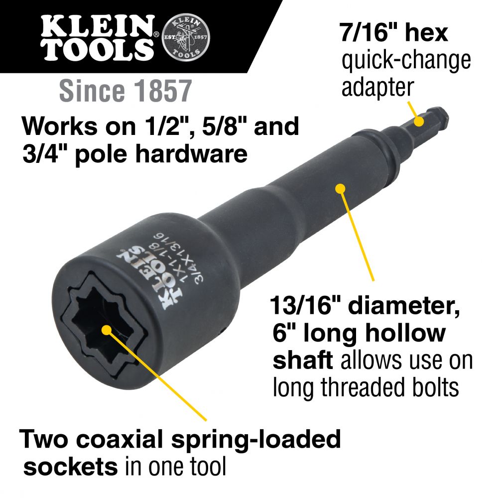 Klein Tools 4-In-1 Square Impact Socket from Columbia Safety