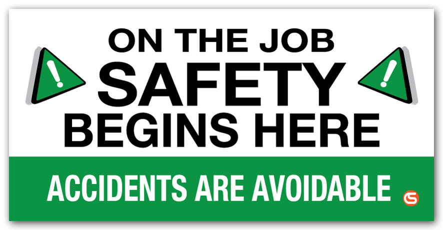 'Safety Begins Here' Motivational Workplace Banner from GME Supply