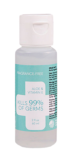 Fragrance-Free Aloe Hand Sanitizer (2 Ounce Refillable Bottle) from GME Supply