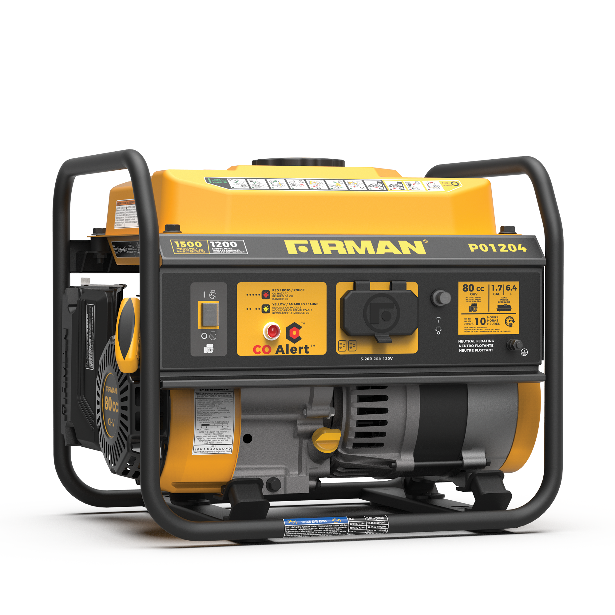Firman Generator 1500/1200W Recoil CO Alert 49 ST CAN from GME Supply