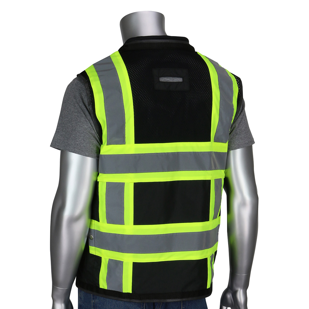 PIP ANSI Type O Class 1 Black Two-Tone 11 Pocket Mesh Vest from GME Supply