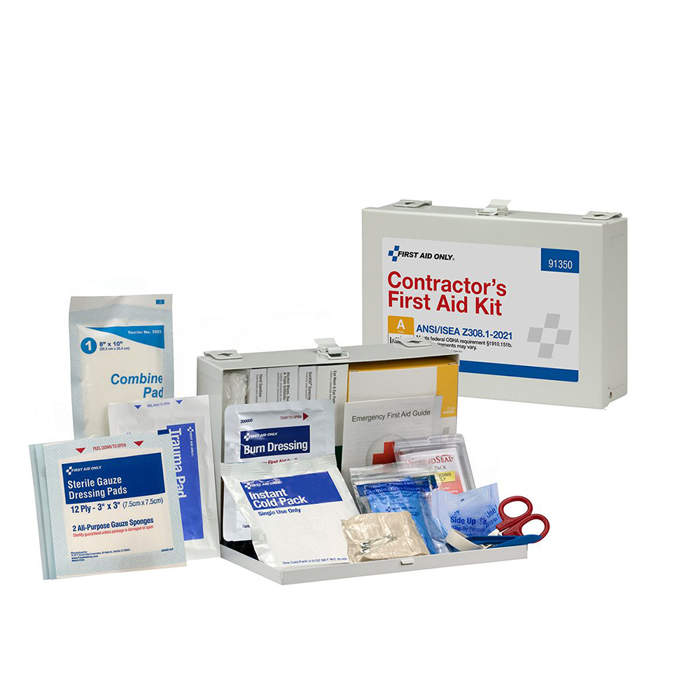 First Aid Only ANSI A 25 Person Contractor Metal ANSI 2021 Compliant First Aid Kit from GME Supply