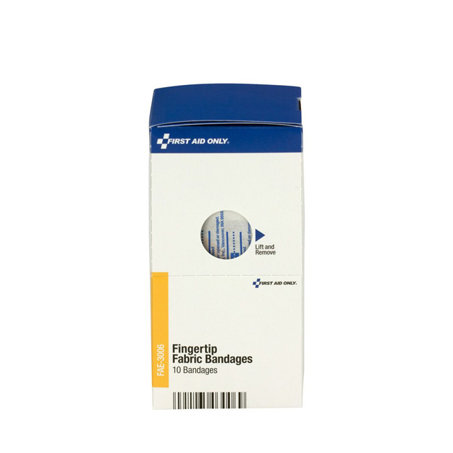 First Aid Only SmartCompliance Refill Fabric Fingertip Bandages, 10 Per Box from GME Supply
