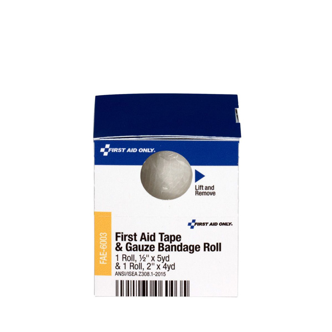 First Aid Only SmartCompliance Refill 1/2 Inch X 5 Yard First Aid Tape And 2 Inch Conforming Gauze Bandage Roll, 1 Per Box from GME Supply