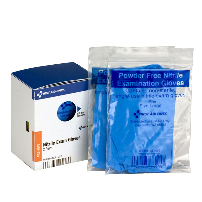 First Aid Only SmartCompliance Refill Nitrile Gloves, 2 Pairs Per Box from GME Supply