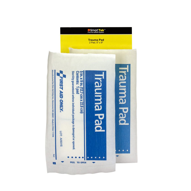 First Aid Only SmartCompliance Refill 5 Inch X 9 Inch Trauma Pad, 2 Per Bag from GME Supply