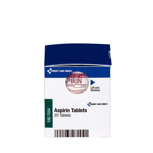 First Aid Only SmartCompliance Refill Aspirin, 2 Tablets Per Packet, 10 Packets Per Box from GME Supply