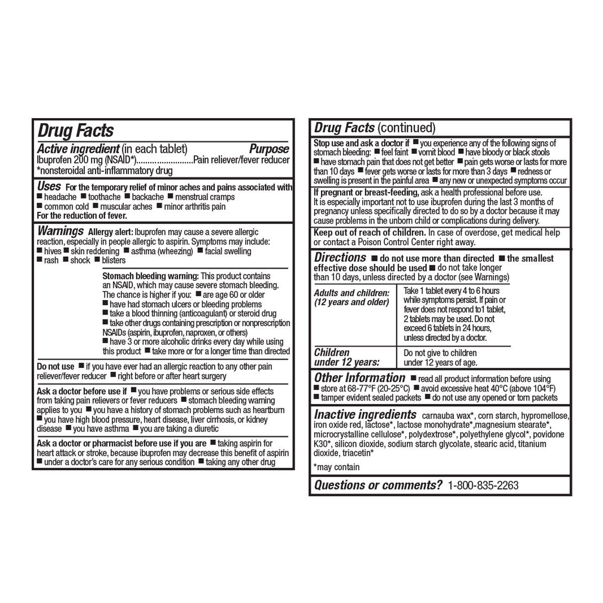 First Aid Only SmartCompliance Refill Ibuprofen, 2 Tablets Per Packet, 10 Packets Per Box from GME Supply