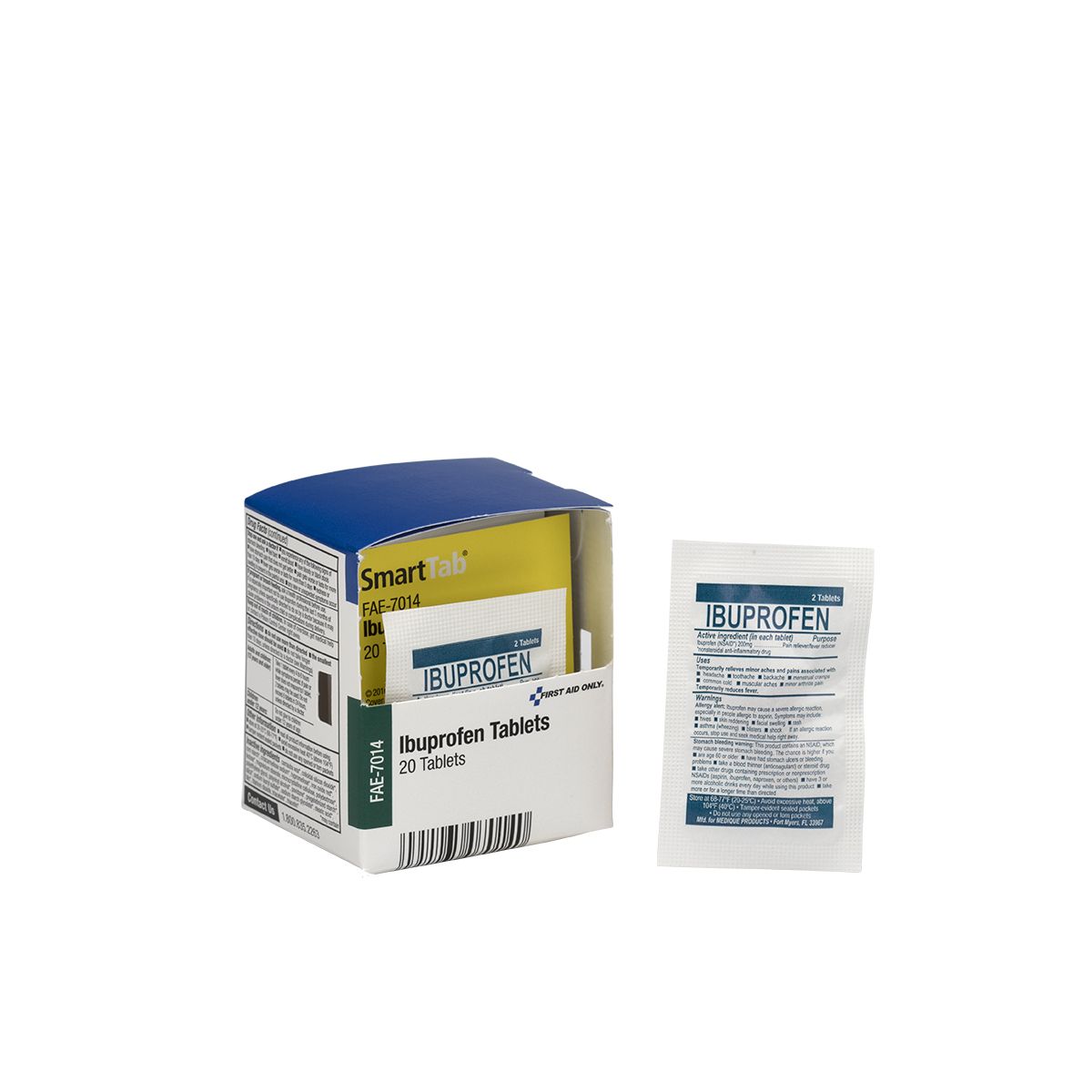 First Aid Only SmartCompliance Refill Ibuprofen, 2 Tablets Per Packet, 10 Packets Per Box from GME Supply