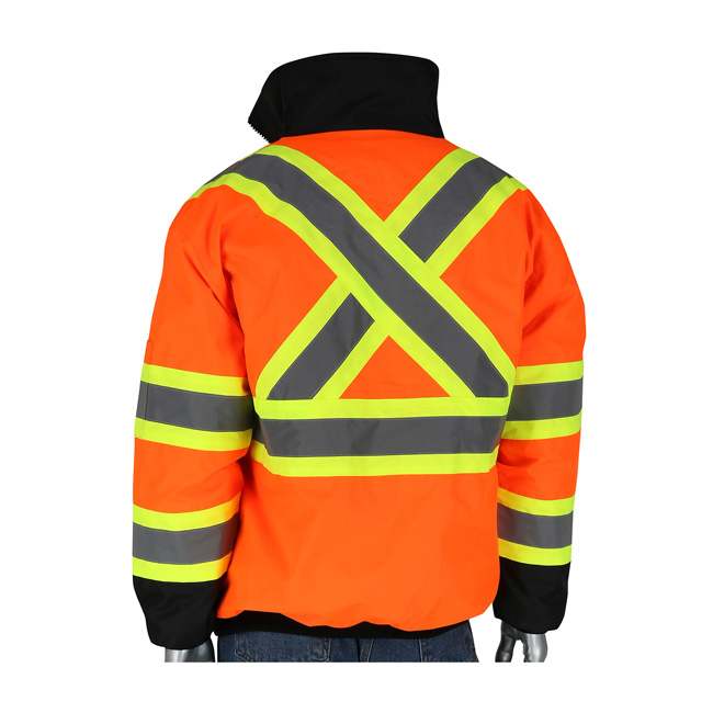 PIP ANSI Type R Class 3 Two-Tone X-Back Black Bottom Bomber Jacket from GME Supply