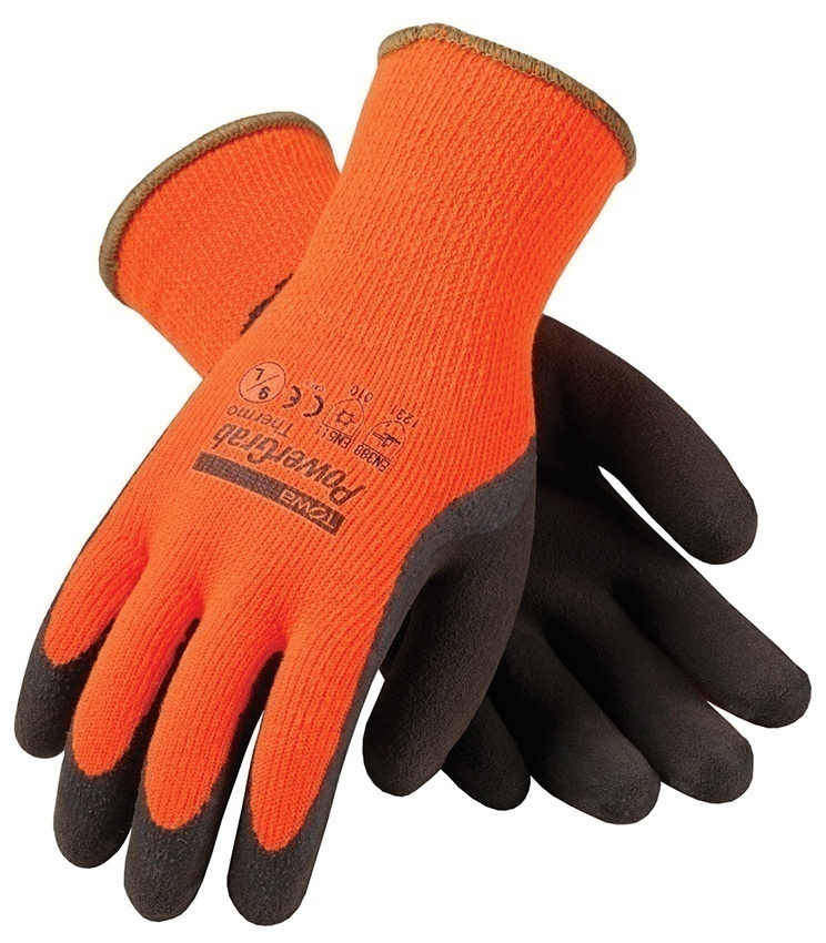 PowerGrab Thermo Hi-Vis Orange Acrylic A2 Cut Level Gloves from GME Supply