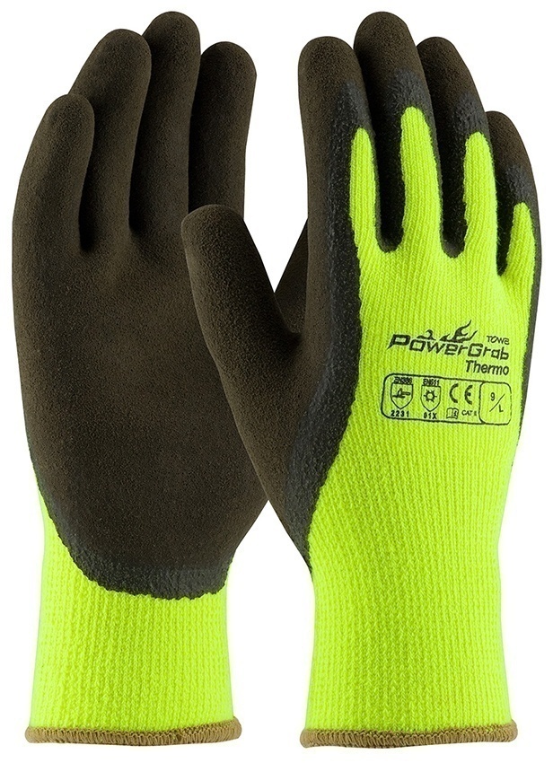 PowerGrab Thermo Hi-Vis Yellow Acrylic Gloves (Single Pair) from GME Supply