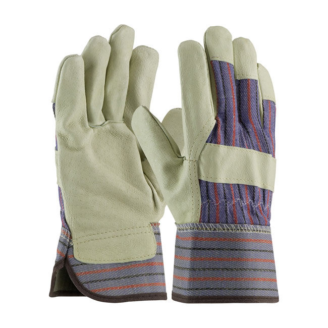 PIP Premium Grade Top Grain Pigskin Leather Palm Glove with Fabric Back - Rubberized Safety Cuff - XLarge from GME Supply
