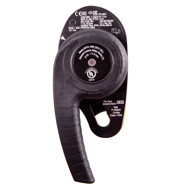 Petzl I'D S Self-Braking Descender (Yellow) from GME Supply